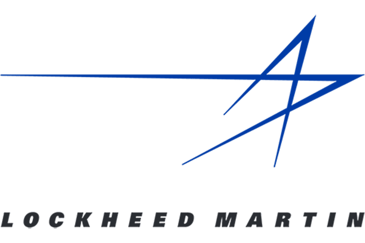 Lockheed Martin logo on black background.